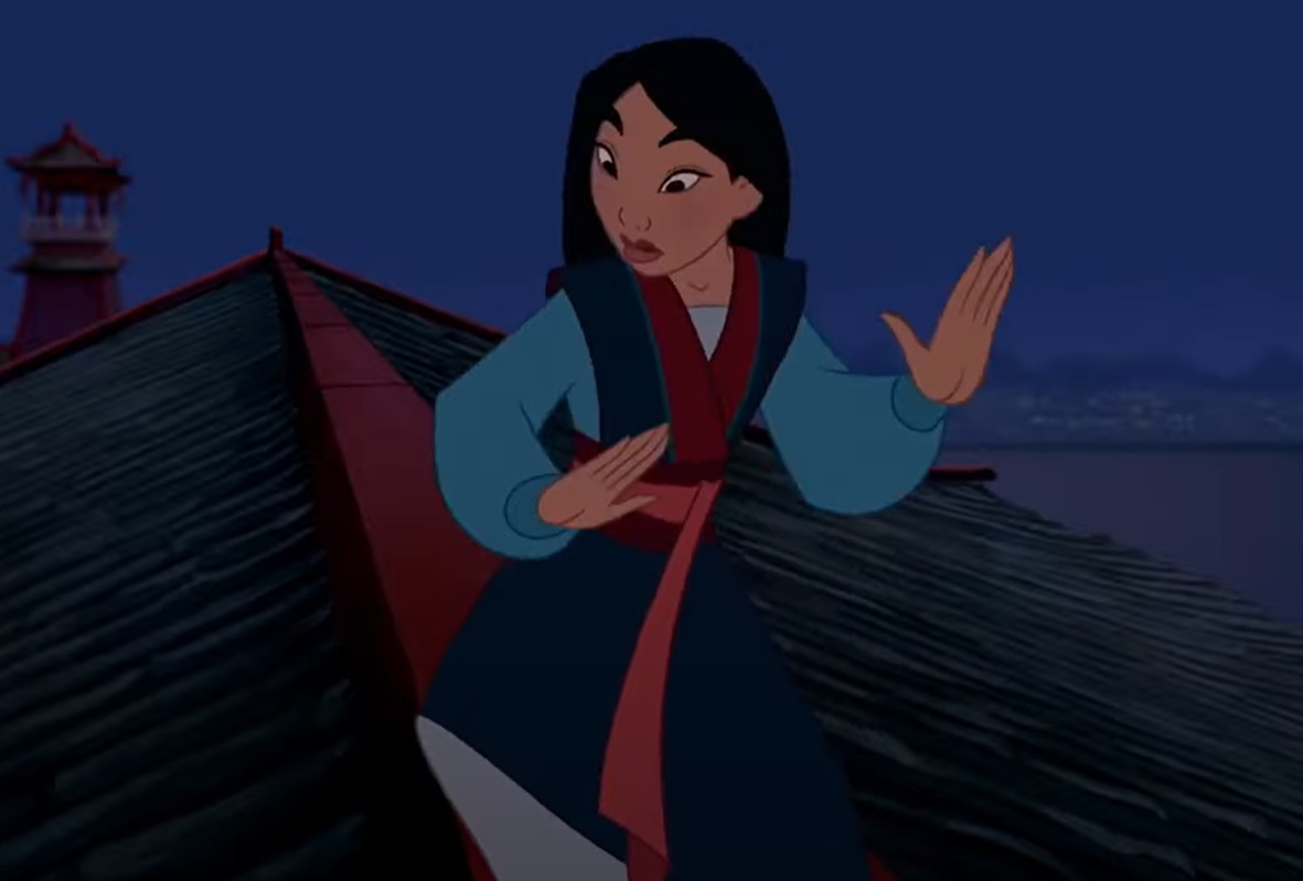 Screenshot from the animated musical coming-of-age action-adventure film Mulan (1998)