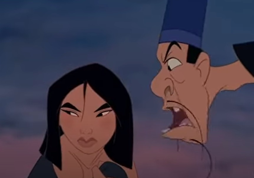 Screenshot from the animated musical coming-of-age action-adventure film Mulan (1998)