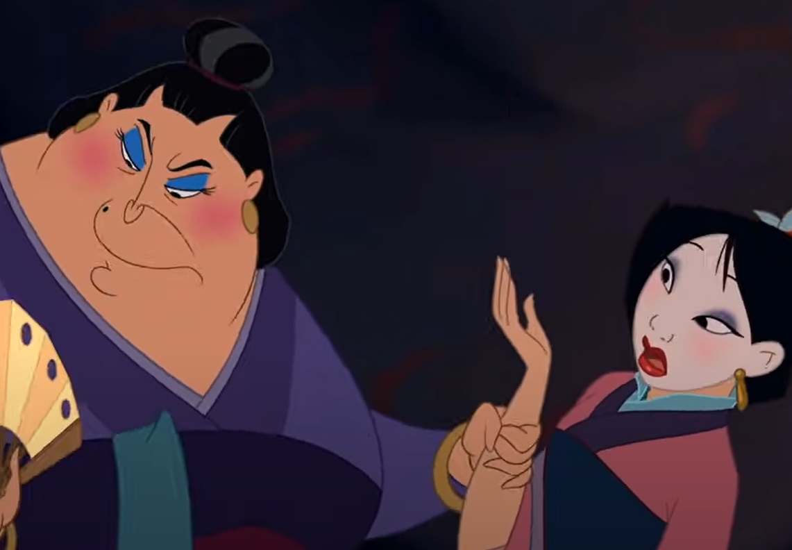 Screenshot from the animated musical coming-of-age action-adventure film Mulan (1998)
