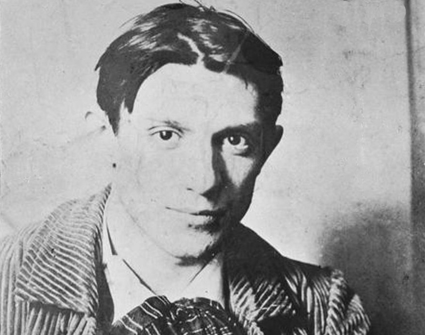 Grayscale Portrait Photo of Pablo Picasso in Paris 1904