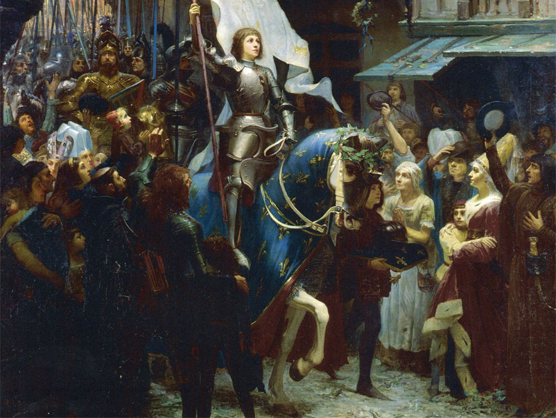 Joan of Arc on a  horse