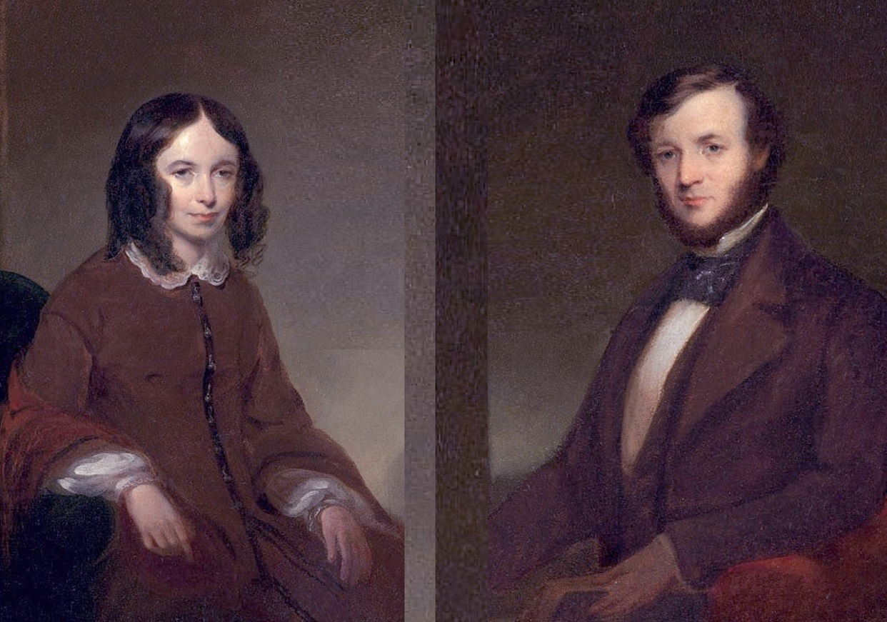 Portraits of Elizabeth Barrett Browning and Robert Browning - 1853