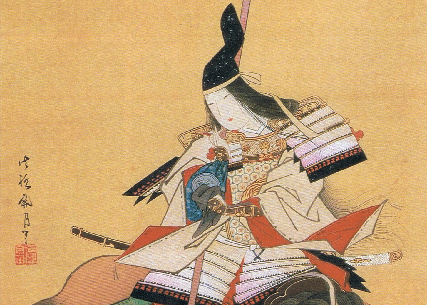 Tomoe Gozen depicted in armour