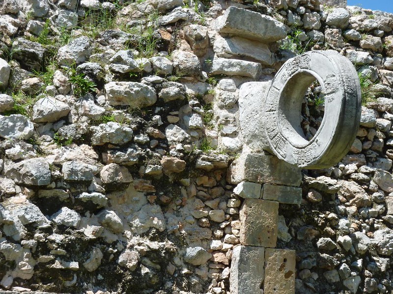Close Up Photo of Mayan Ball Court in Merida Mexico
