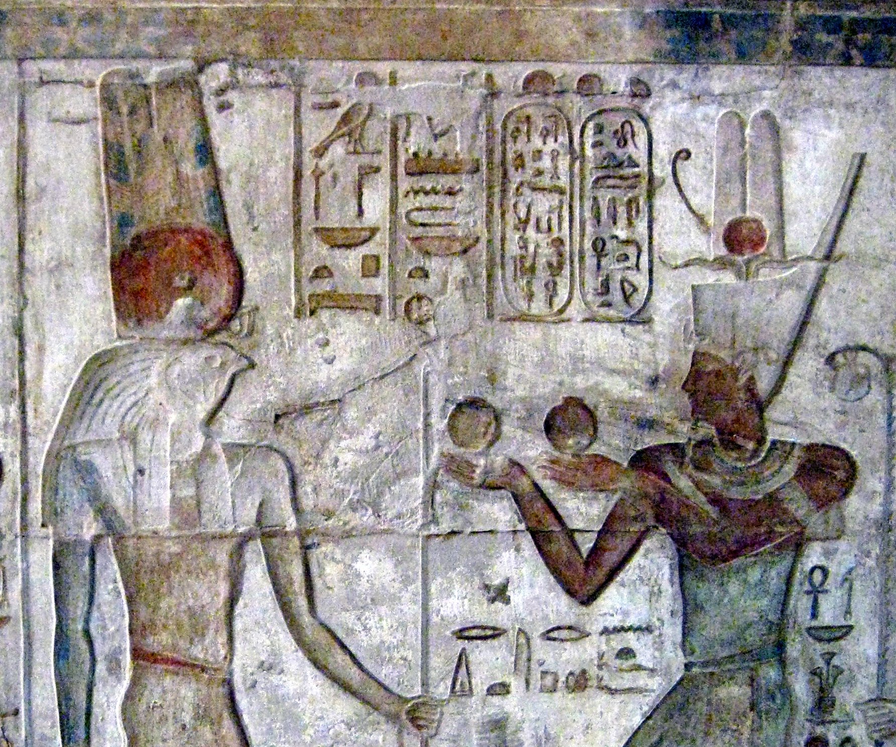 Ptolemy IV depicted with Montu