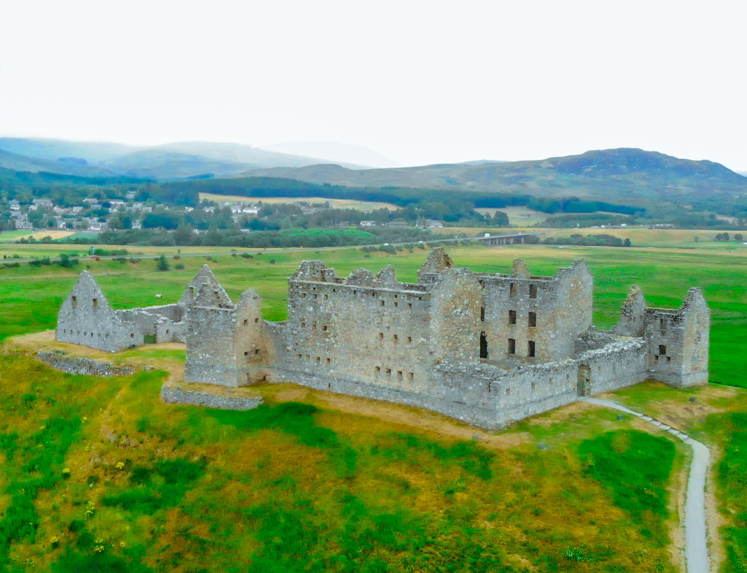 View over the Ruthven Barracks in Kingussie Scotland