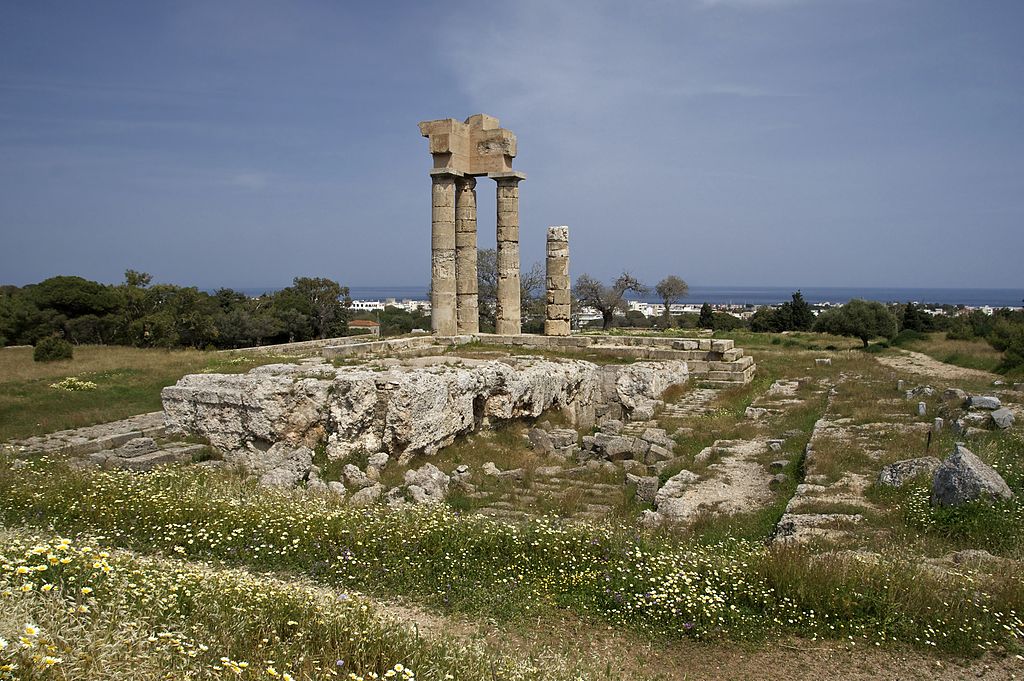 The ruins of the temple of Apollon, Acropolis of Rhodes