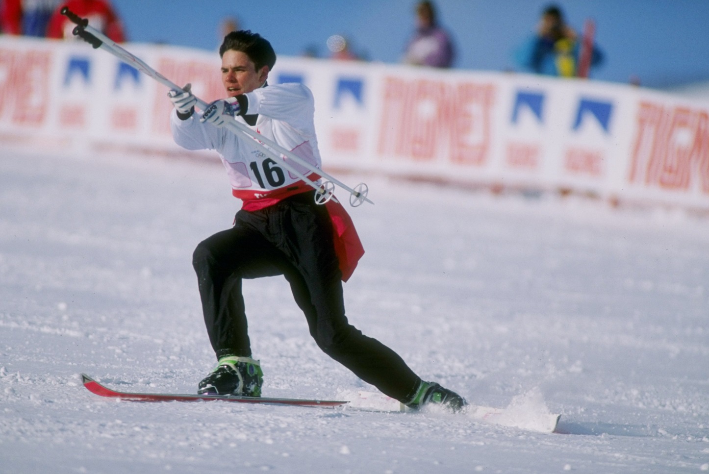 Fabrice Becker of France does his routine during the ski ballet competition - 1992