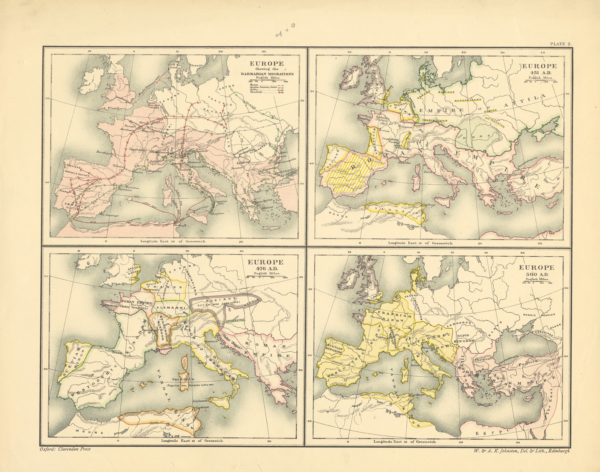 Barbarian Invasions from Historical atlas of modern Europe