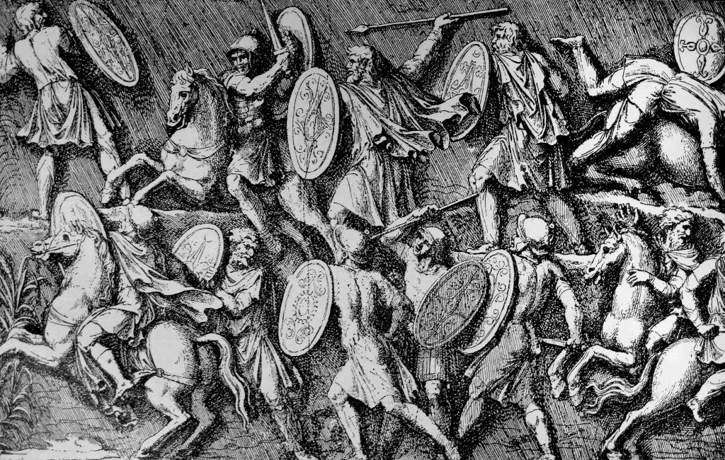 Battle between the Romans and the German Marcomanni.