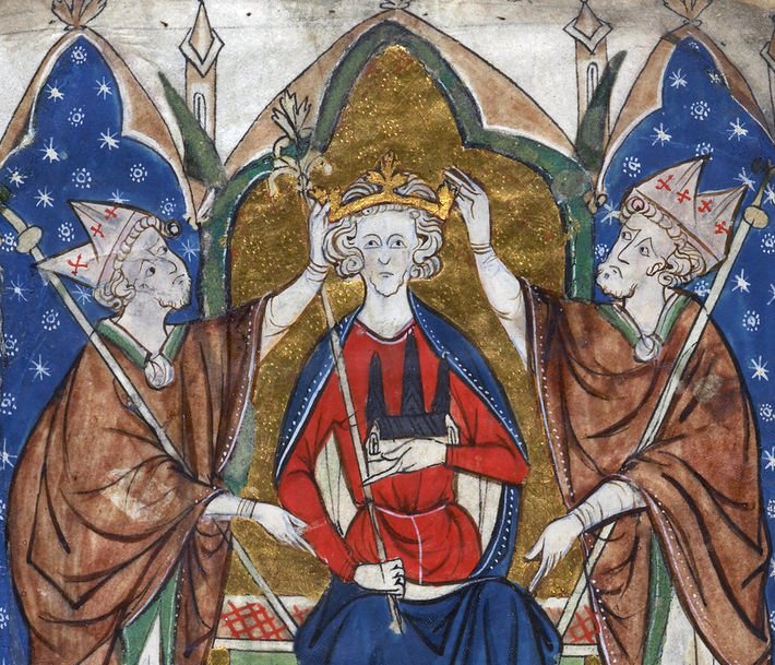 Portrait Painting of Henry III depicted in a manuscript from the 13th century