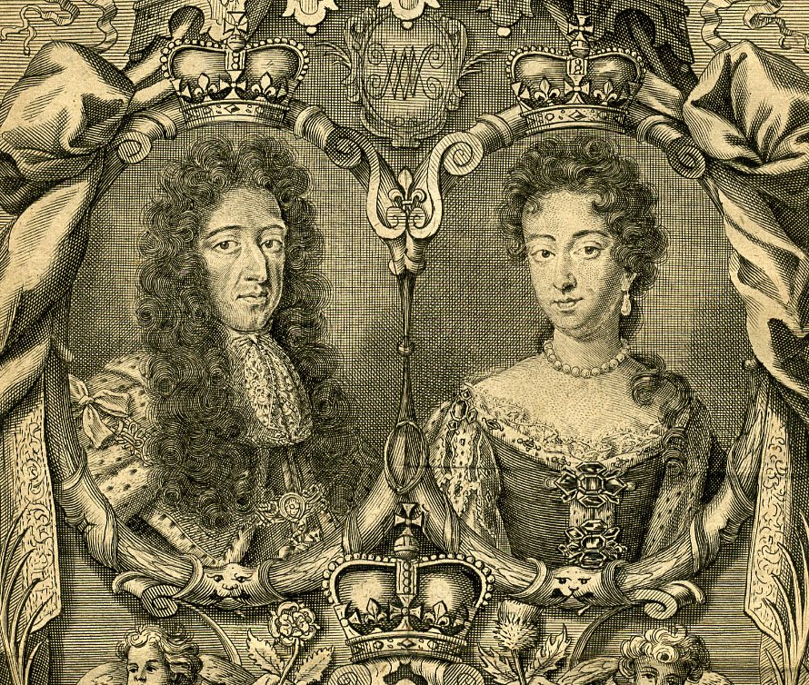 Portrait Engraving of William III and Mary II.