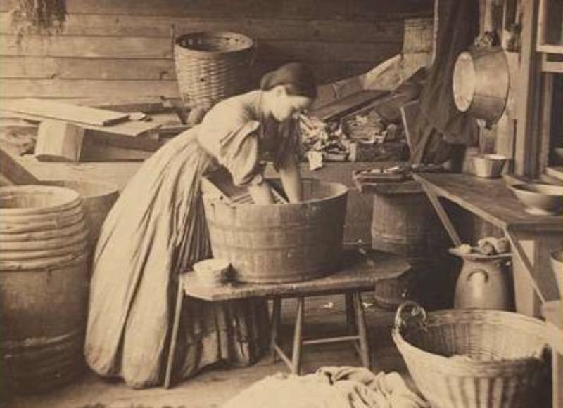 Woman Washing Laundry
