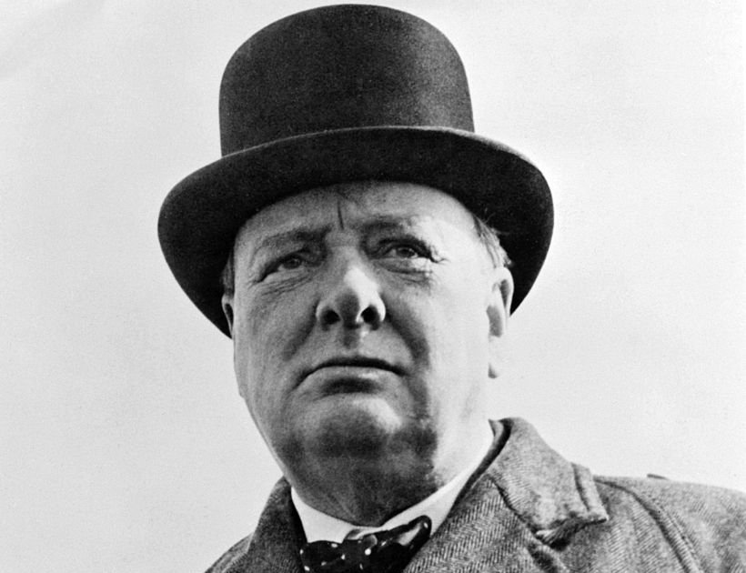 Grayscale Portrait Photo of Sir Winston Sir Churchill in gray outfit
