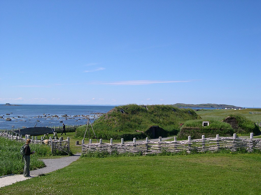 Recreated Norse buildings at L'Anse aux Meadows, Newfoundland, Canada