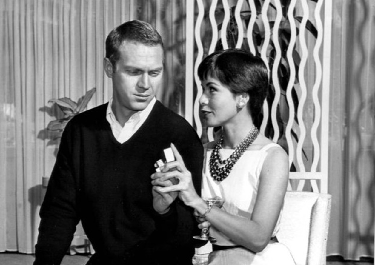 Steve Mcqueen and  Neile Adams in 1960