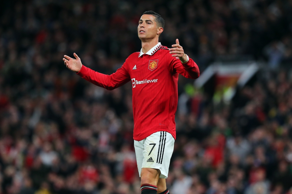 Cristiano Ronaldo pictured during the 2022-2023 UEFA Europa League game between Manchester United and Sheriff Tiraspol at Old Trafford Stadium.