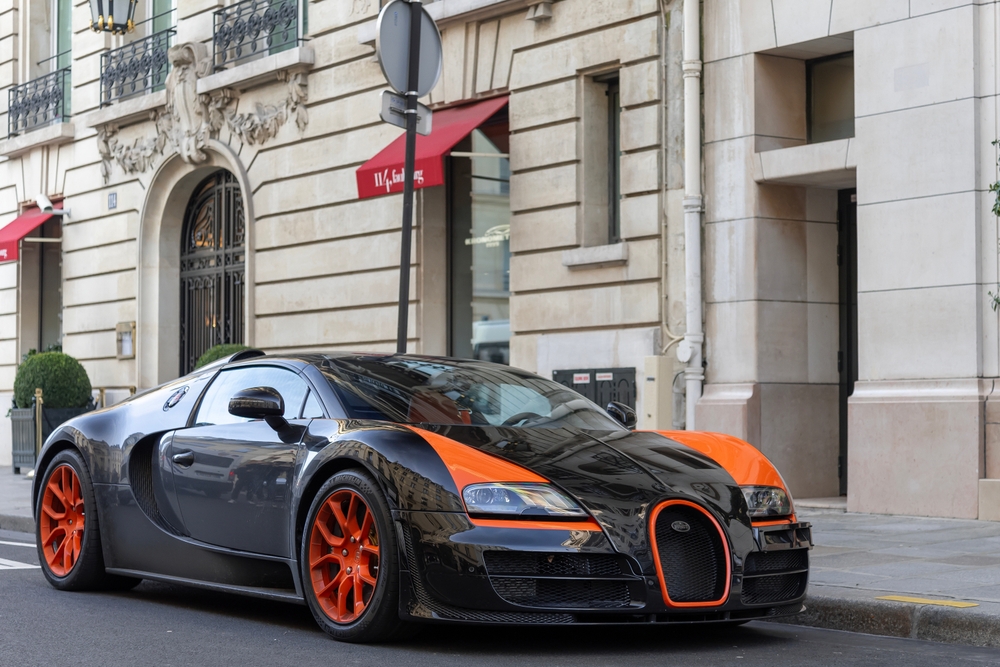 Orange and black Bugatti Veyron 16.4 Grand Sport Vitesse WRC