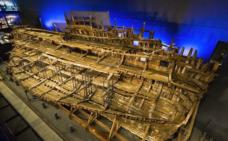 Close Up Photo of the remains of the Mary Rose carrack