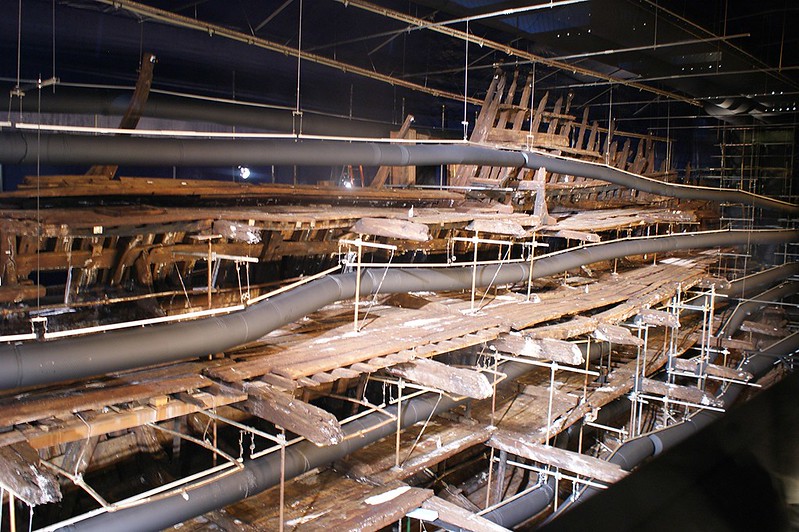 Close Up Photo of the remains of the Mary Rose carrack
