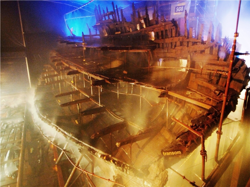 The Tudor period carrack Mary Rose under going conservation