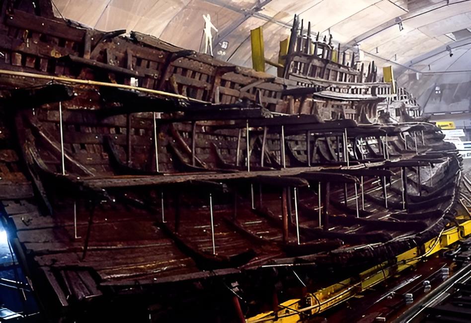 Close Up Photo of the remains of the Mary Rose carrack
