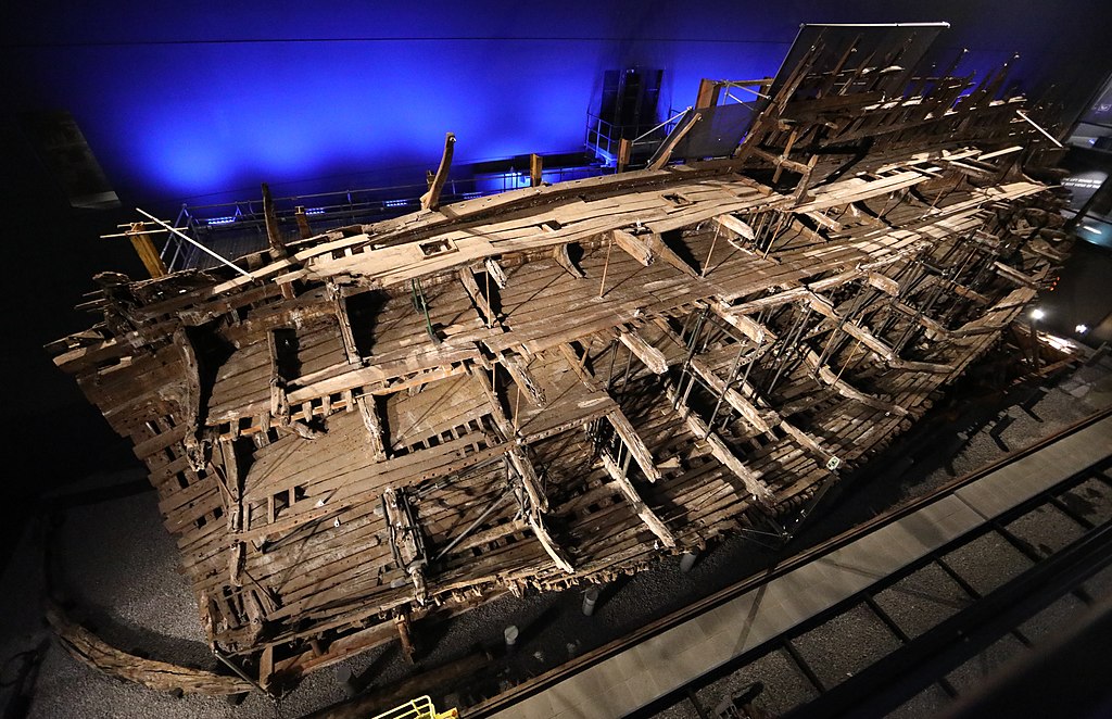 Close Up Photo of the remains of the Mary Rose carrack