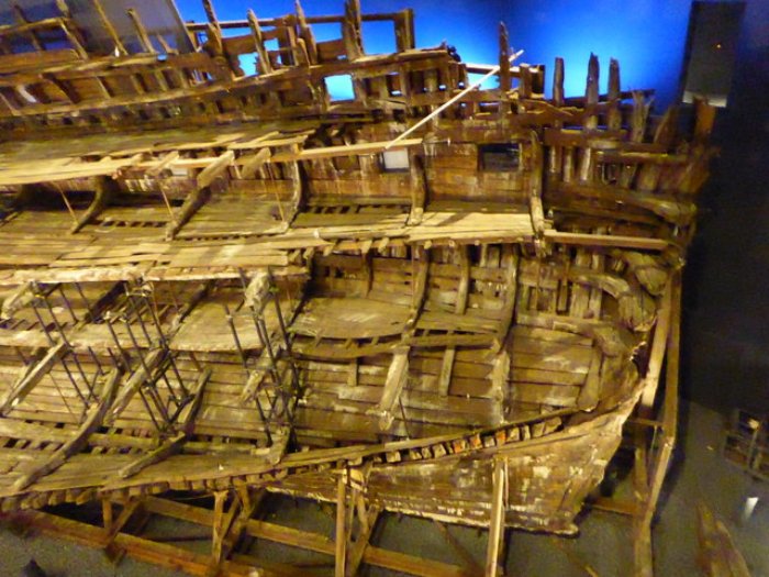 Close Up Photo of the remains of the Mary Rose carrack