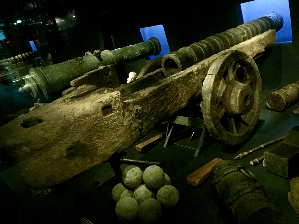 Cannons in Mary Rose Exhibition Portsmouth Harbour