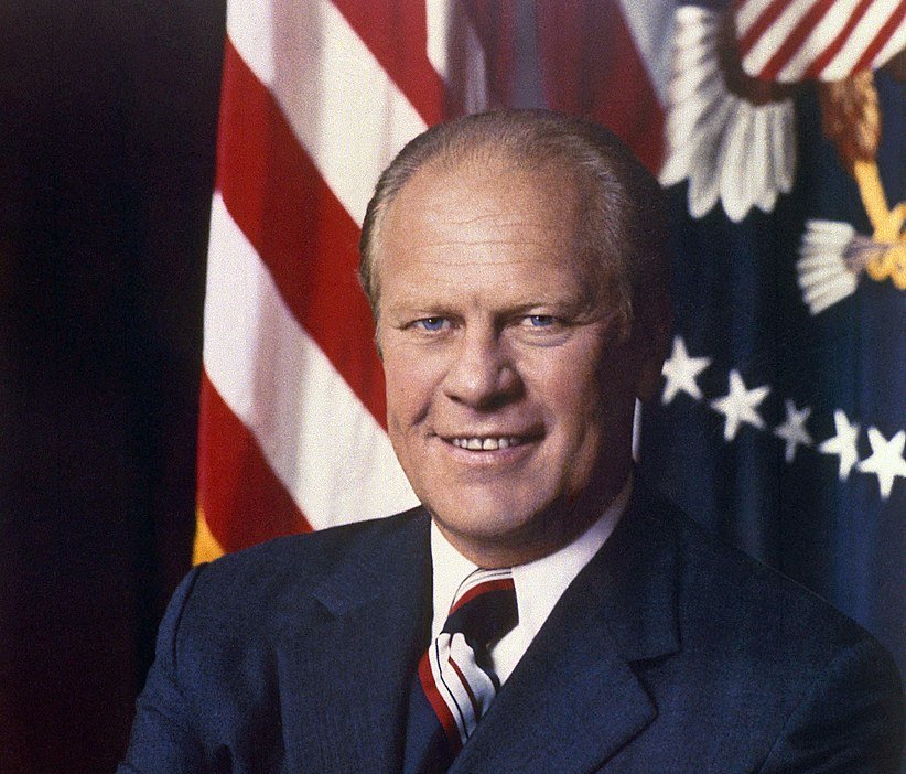 Portrait Photo of U.S. President Gerald Ford in a blue suit