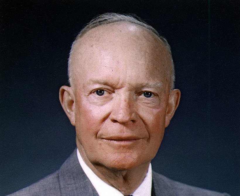 Portrait Photo of U.S. President Dwight D. Eisenhower in a gray suit