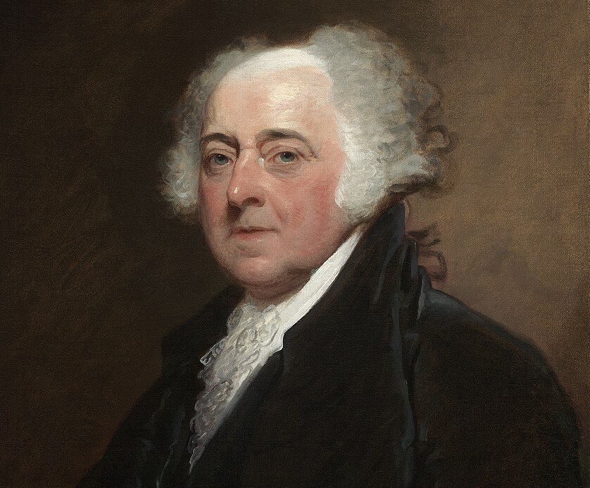 Portrait Painting of U.S. President John Adams in a dark suit