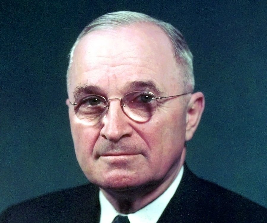 Portrait Photo of U.S. President Harry S. Truman in a dark suit