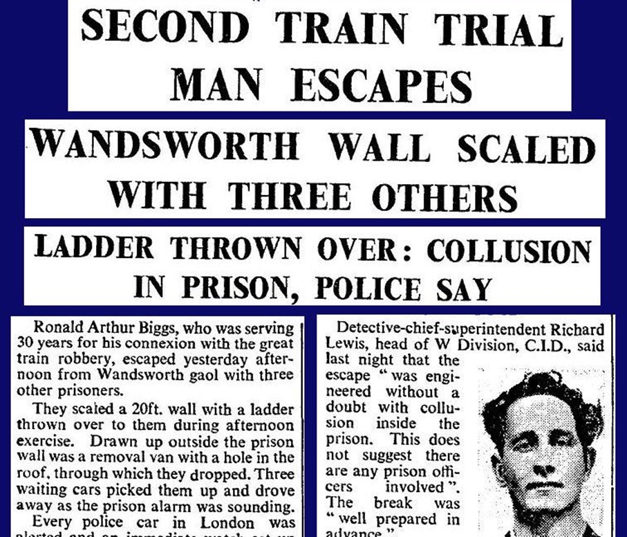 8th July 1965 - Ronnie Biggs escapes from Wandsworth Prison