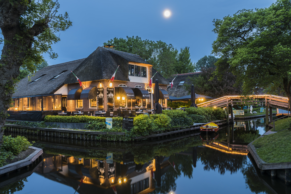 Pizzeria in Giethoorn, Overijssel, Netherlands.