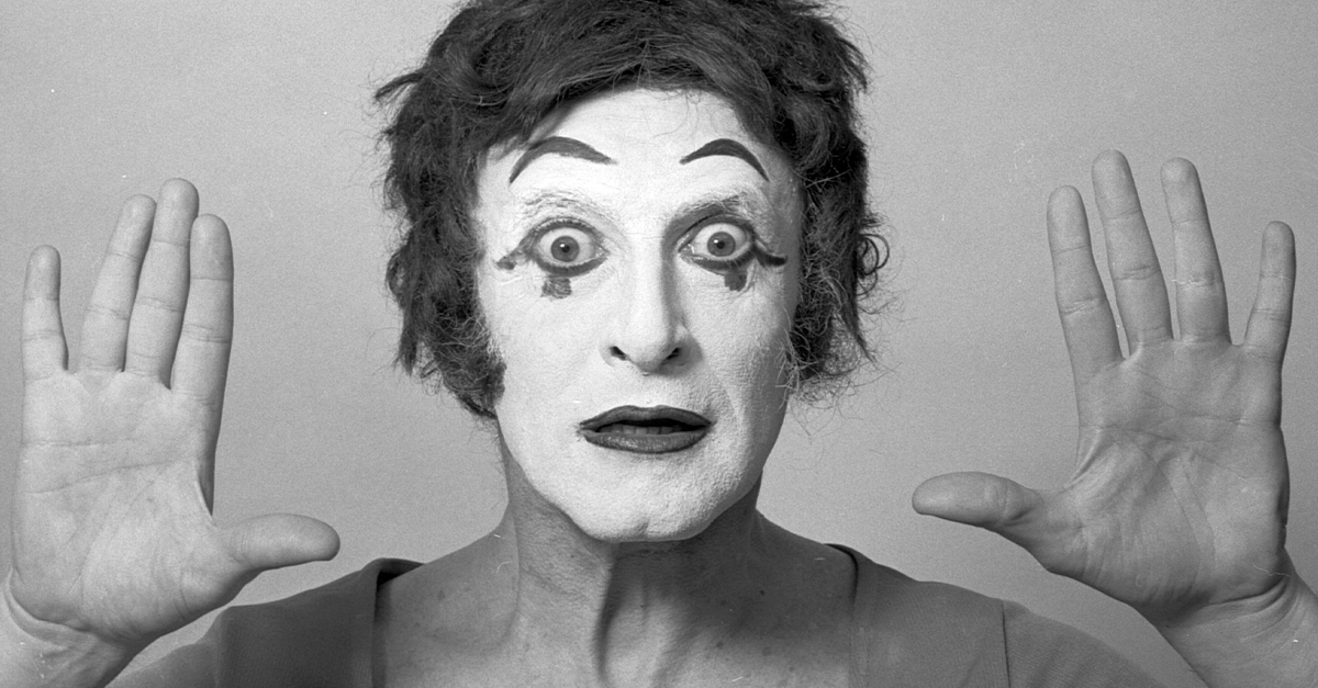 Portrait of the French Mime Marcel Marceau