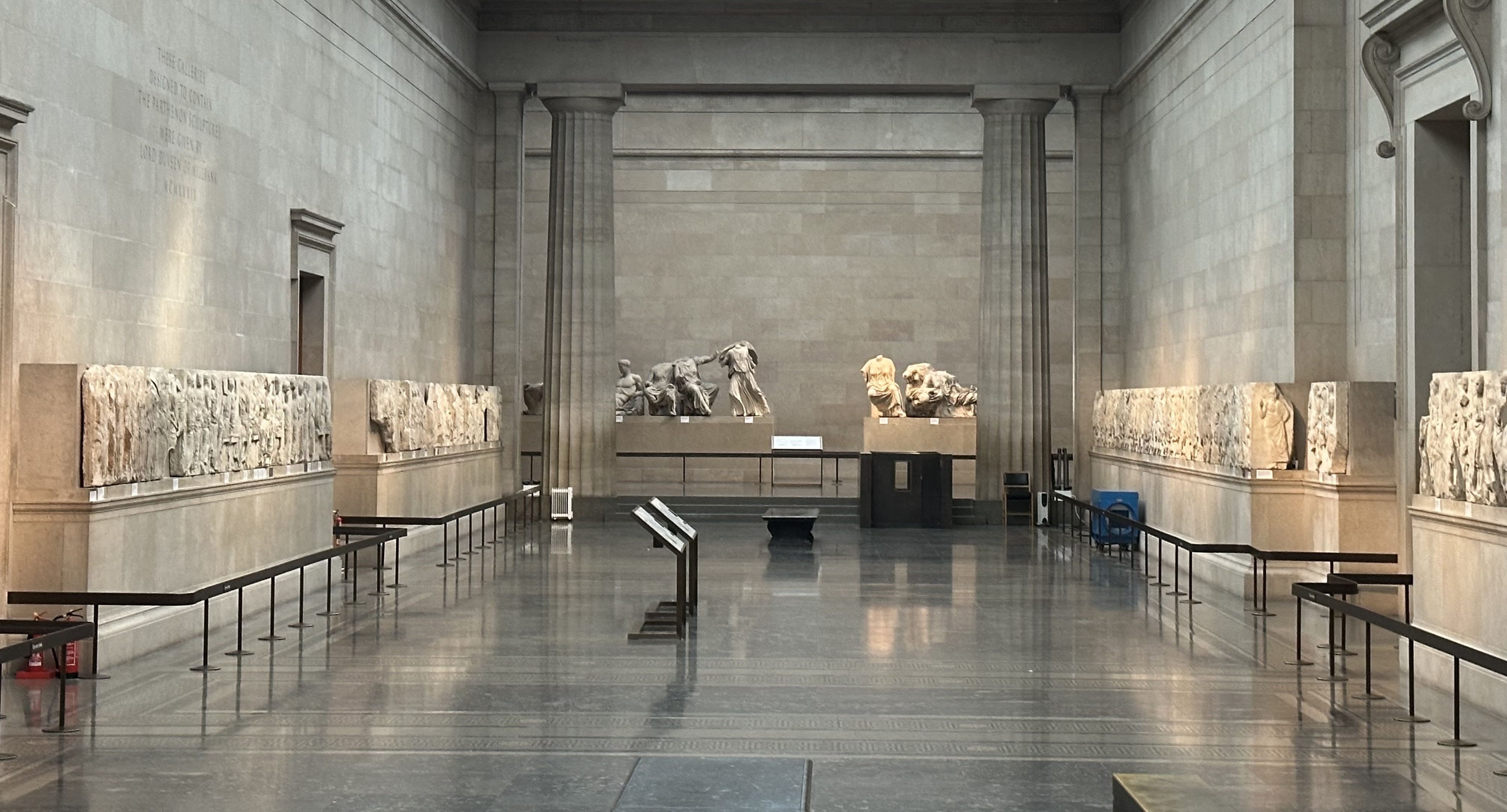 The room containing the Elgin Marbles in the British Museum January 2024 during a special exhibition for members.