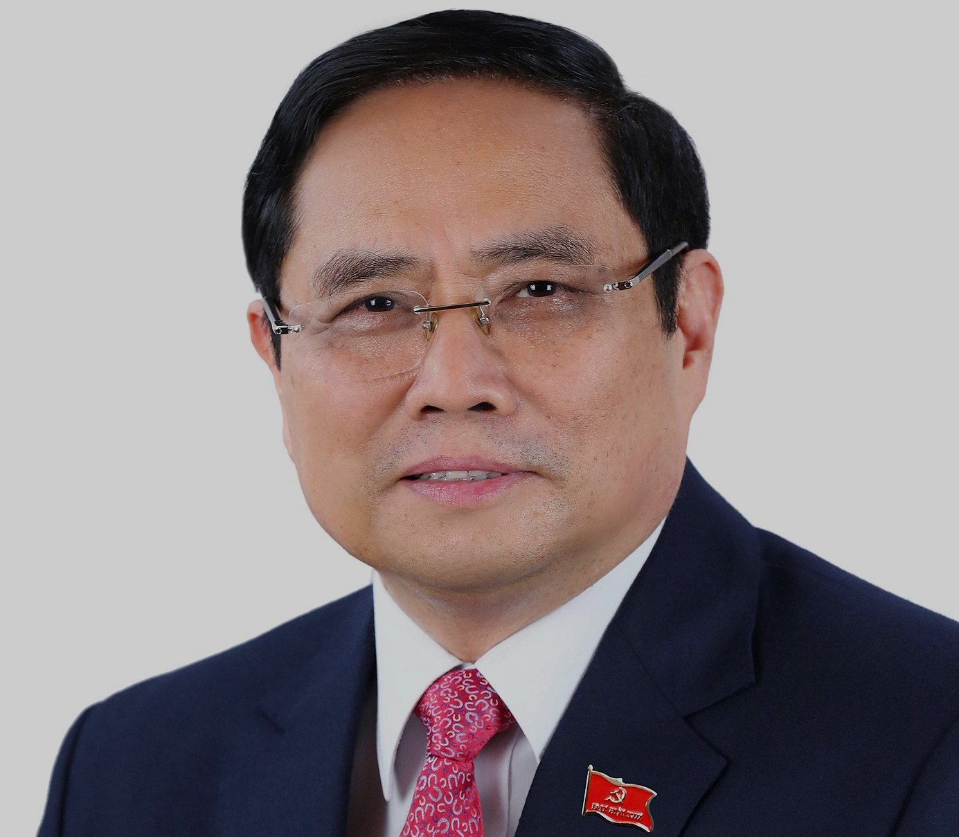 Portrait Photo of Pham Minh Chinh in blue suit