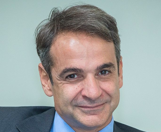 Portrait Photo of Kyriakos Mitsotakis in blue suit