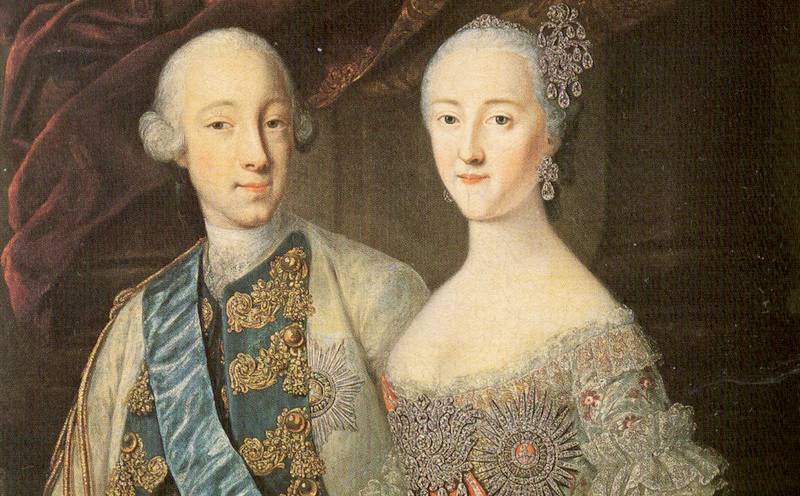 A portrait of Peter III And his wife Catherine II