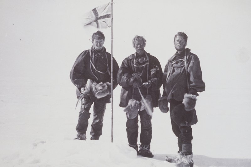 Mawson at South magnetic pole