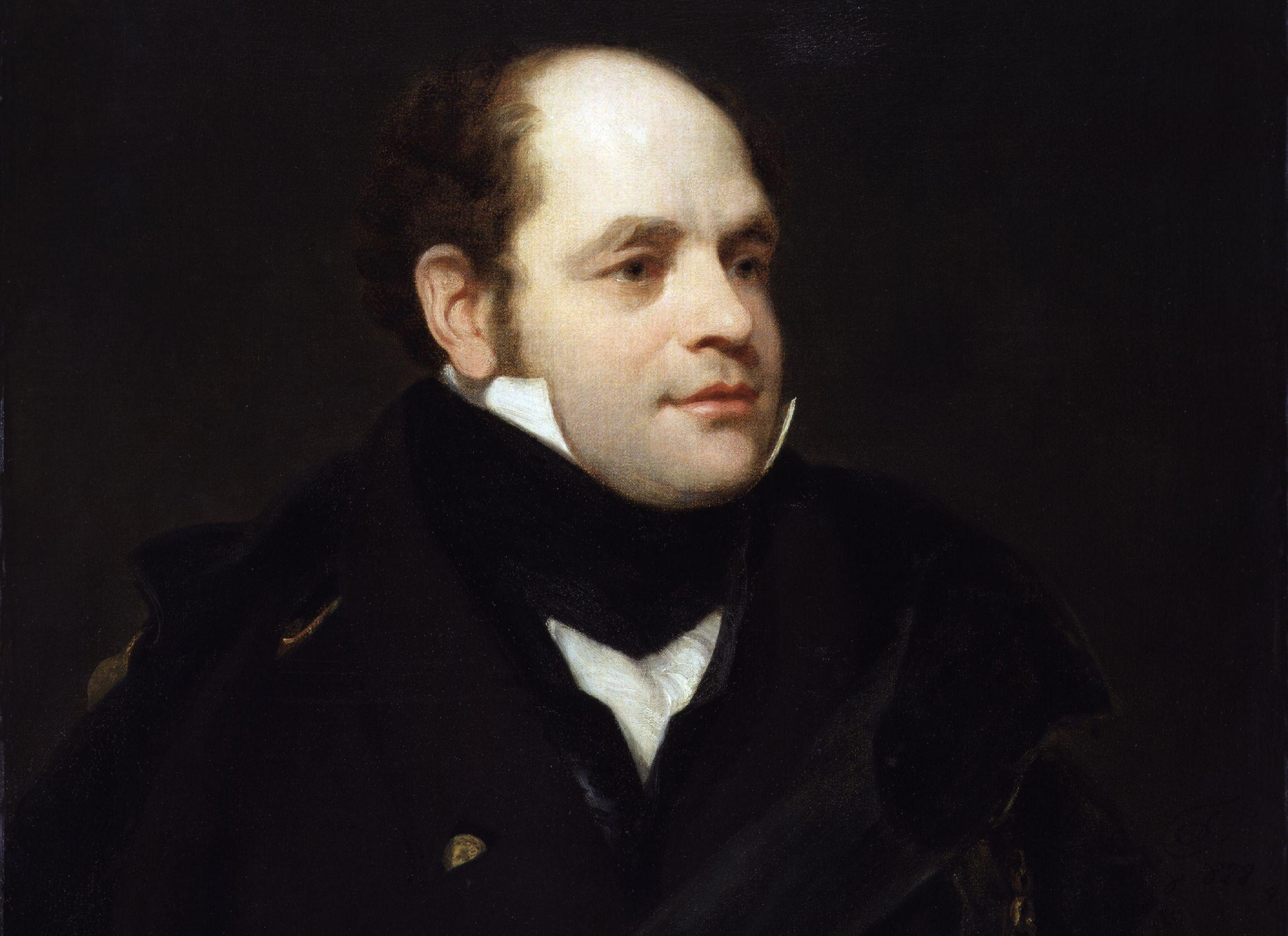 Sir John Franklin portrait in black suit