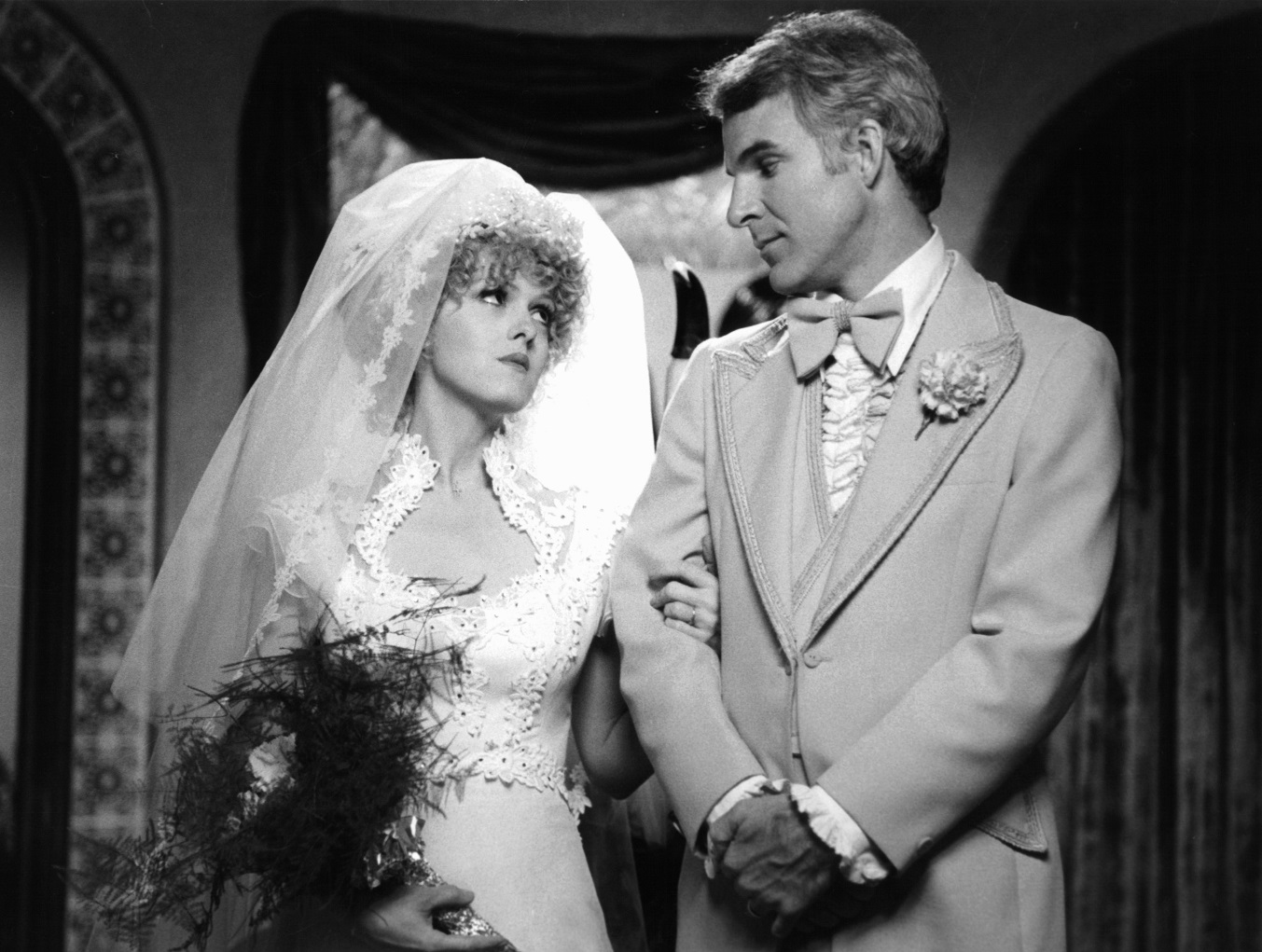 Bernadette Peters and Steve Martin marry in a scene from the film 'The Jerk', 1979.