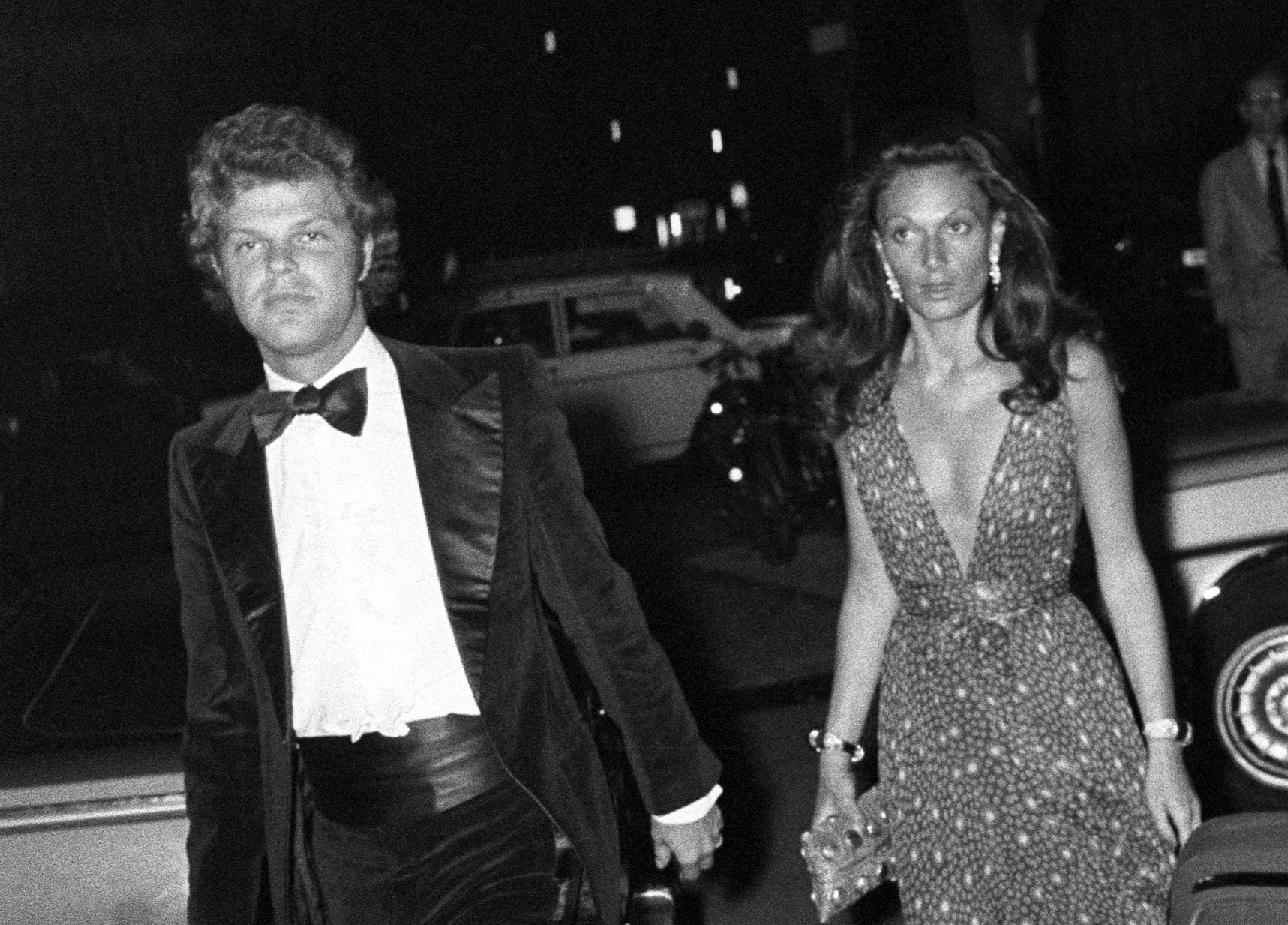 Diane and Egon von Furstenberg attending Arnaud and Isabel de Rosnay's wedding in Paris
