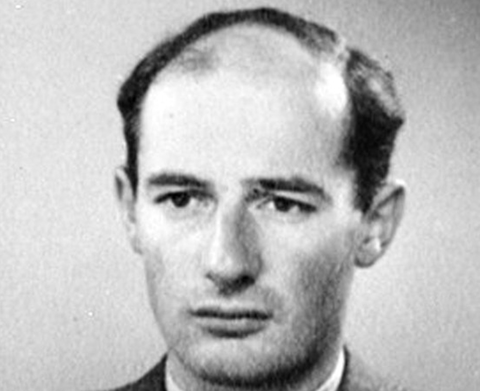 A black-and-white photograph of Raoul Wallenberg