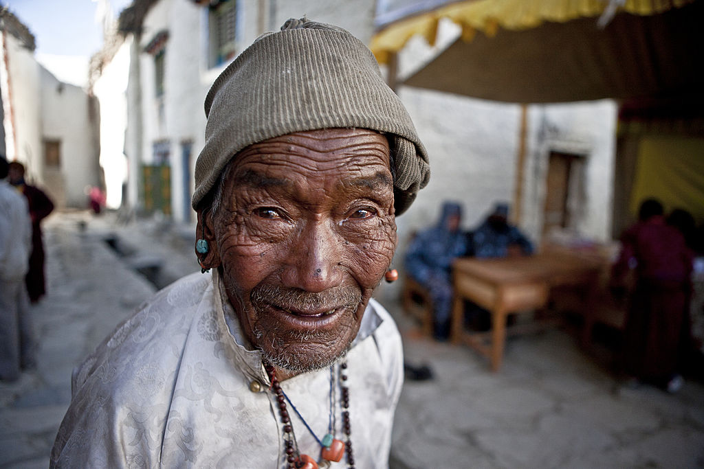 An elderly Loba man during festival