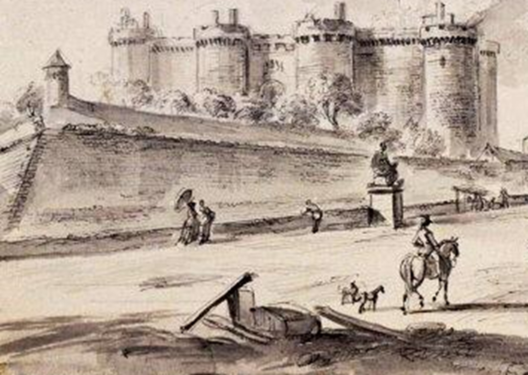 Illustration of Bastille Castle - 1789