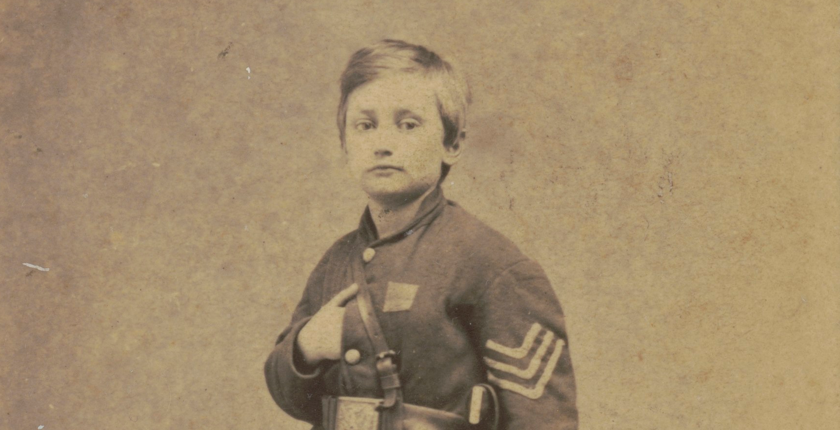 Sergeant John Lincoln Clem posing