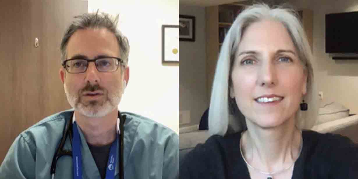 Doctor and expert split image