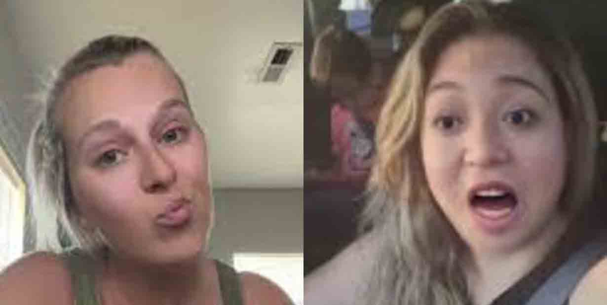 Skeptical and shocked women split image